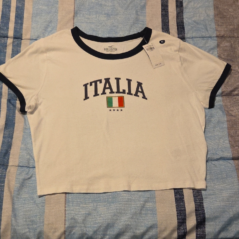 Hollister Kids White Italia Flag Tee